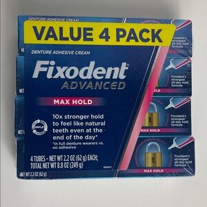 Fixodent Advanced Max Hold Denture Adhesive Cream Value Pack